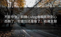不是夸张，刷糖心vlog电脑版刷到心态崩了，但最后还是服了：收藏太狠