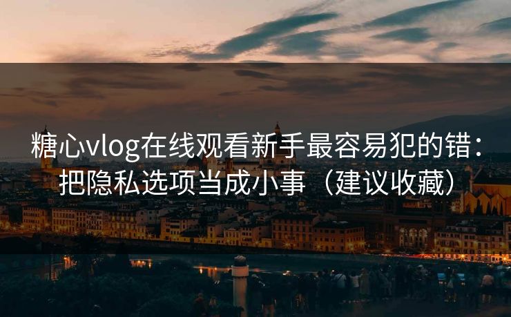 糖心vlog在线观看新手最容易犯的错：把隐私选项当成小事（建议收藏）  第1张