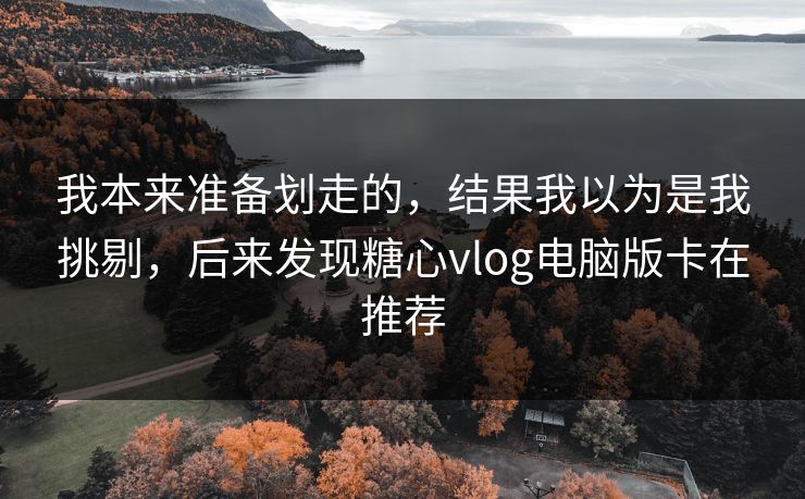 我本来准备划走的，结果我以为是我挑剔，后来发现糖心vlog电脑版卡在推荐