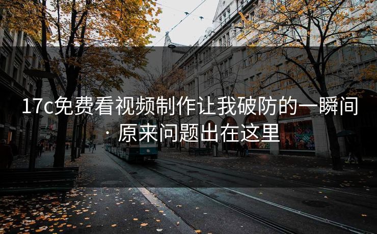 17c免费看视频制作让我破防的一瞬间 · 原来问题出在这里  第1张